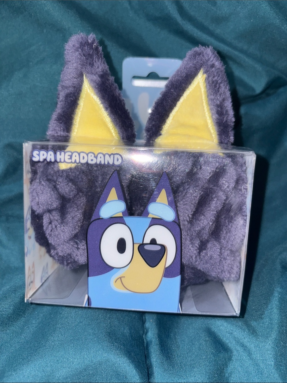 Bluey - Plush Purple Spa Headband with Yellow Ear Accents - Skincare Accessory